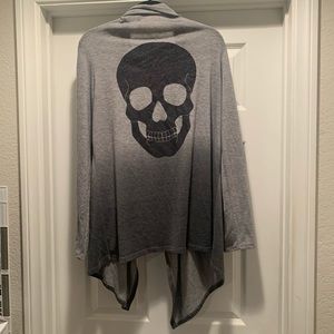 Grey skull ombré cardigan